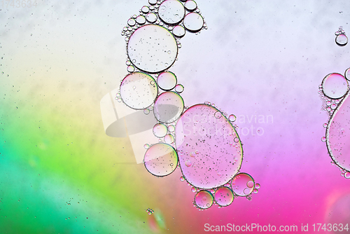 Image of Colorful abstract background with oil drops on water