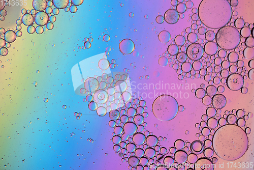 Image of Colorful abstract background with oil drops on water