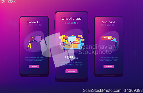 Image of Spam app interface template.