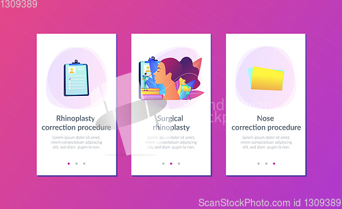 Image of Rhinoplasty app interface template.