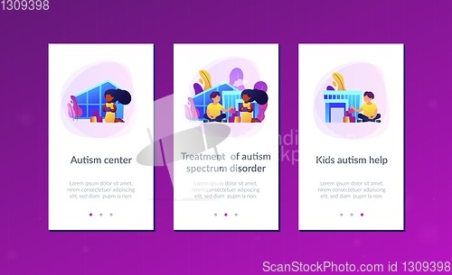 Image of Autism center app interface template.