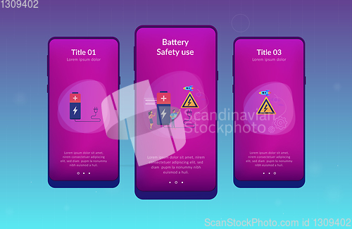 Image of Safety battery app interface template.