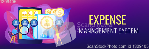 Image of Mobile expense management concept banner header.