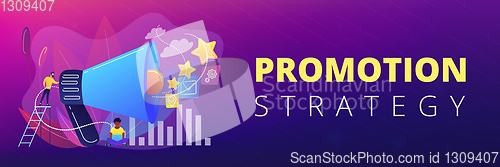 Image of Promotion strategy concept banner header.