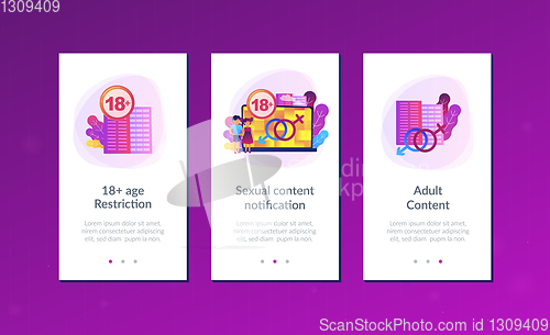 Image of Adult content app interface template.