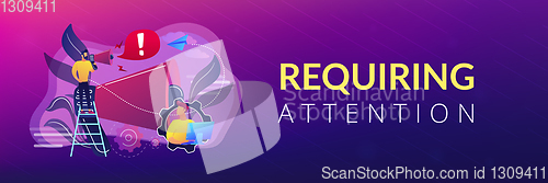 Image of Draw attention concept banner header.