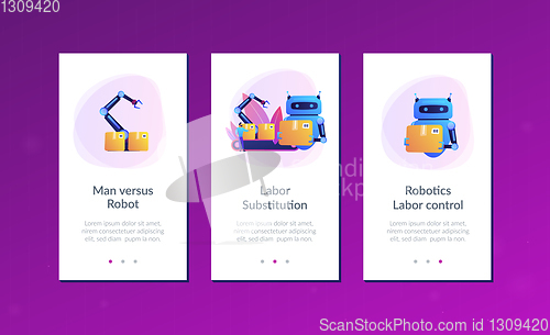 Image of Labor substitution app interface template.