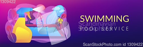 Image of Pool and outdoor cleaning concept banner header.