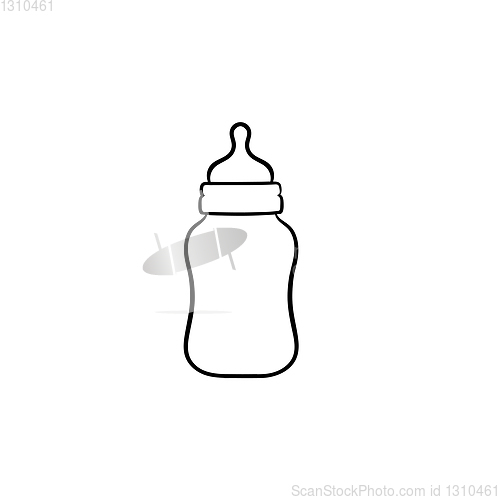 Image of Feeding bottle for newborn hand drawn outline doodle icon.