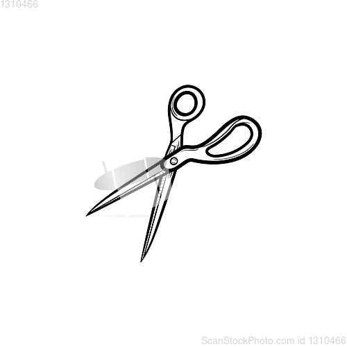 Image of Scissors hand drawn sketch icon.