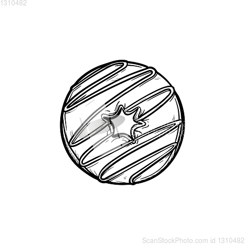 Image of Doughnut hand drawn sketch icon.