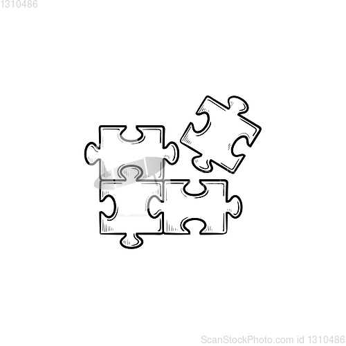 Image of Puzzle hand drawn sketch icon.