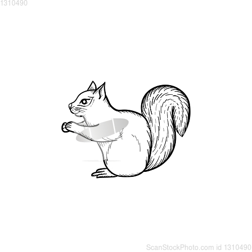 Image of Squirrel hand drawn sketch icon.