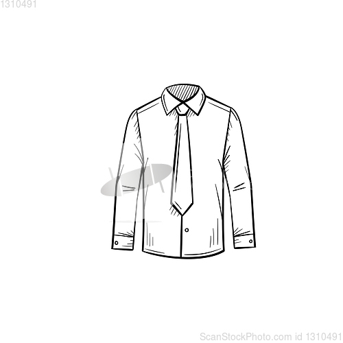 Image of Business shirt hand drawn sketch icon.