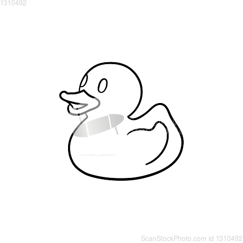 Image of Bath duck hand drawn outline doodle icon.