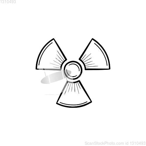 Image of Radioactive sign hand drawn sketch icon.