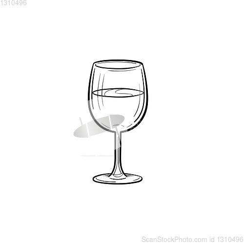Image of Wine glass hand drawn sketch icon.