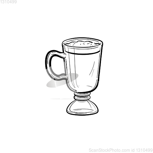 Image of Coffee latte hand drawn sketch icon.