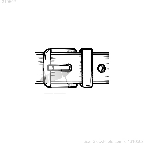 Image of Belt buckle hand drawn sketch icon.