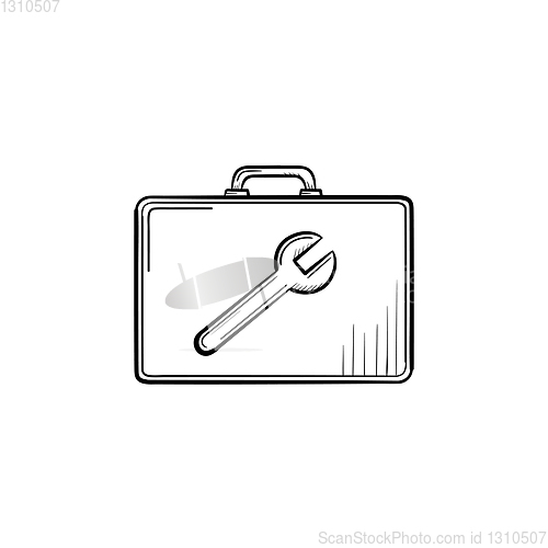 Image of Toolbox hand drawn sketch icon.