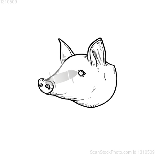 Image of Pork meat hand drawn sketch icon.