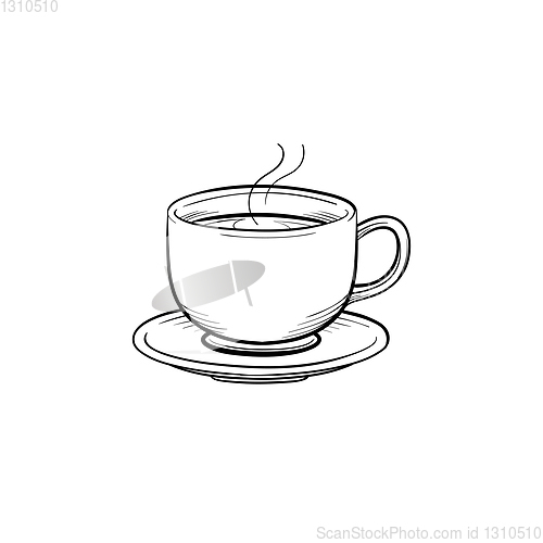 Image of Coffee cup hand drawn sketch icon.