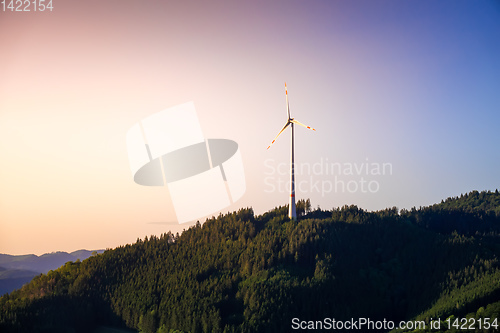 Image of landscape with wind energy in the black forest area Germany