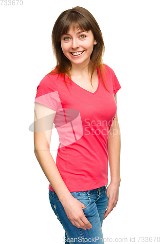Image of Portrait of a happy young woman