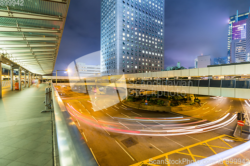 Image of Busy traffic in hong kong at night