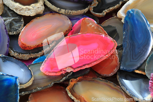 Image of color agate collection