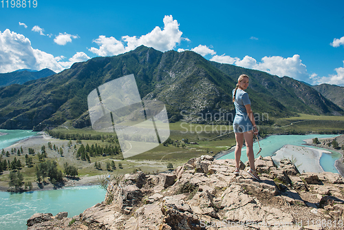 Image of Woman taking selfie on mobile phone