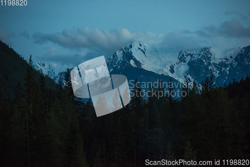 Image of View on the snowy peak