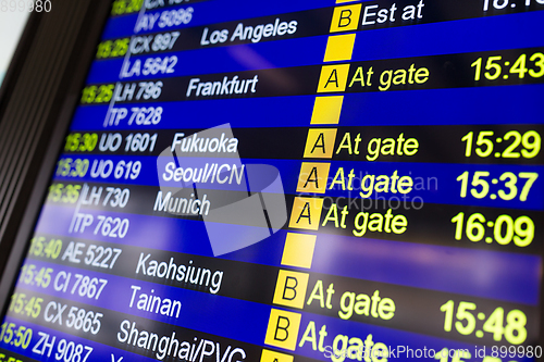 Image of Display flight number in airport