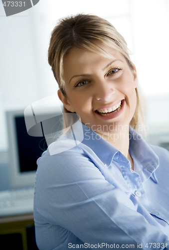 Image of young happy office worker