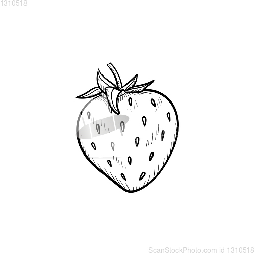 Image of Strawberry hand drawn sketch icon.