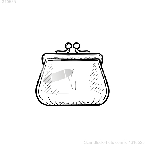 Image of Purse hand drawn sketch icon.