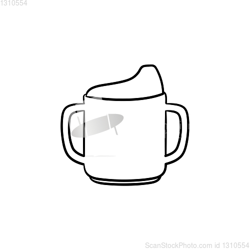 Image of Nutrition bottle hand drawn outline doodle icon.