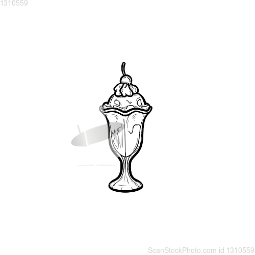 Image of Ice-cream hand drawn sketch icon.