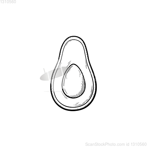 Image of Avocado hand drawn sketch icon.