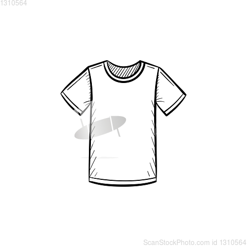 Image of Male t-shirt hand drawn sketch icon.