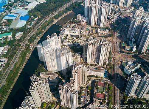 Image of Top view of city in Hong Kong
