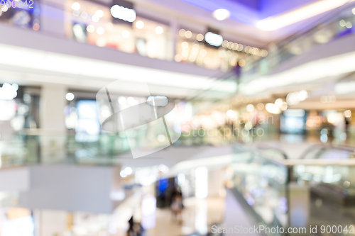 Image of Shopping center interior background with bokeh