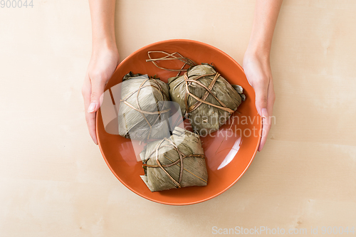 Image of Top view of rice dumpling