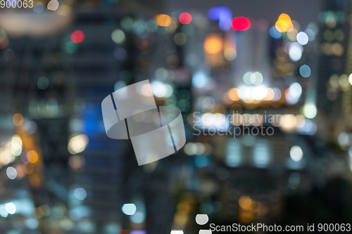 Image of Blur view of cityscape at night