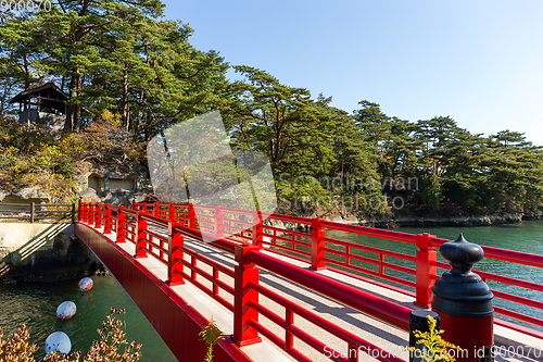 Image of Japanese Matsushima and red bridge