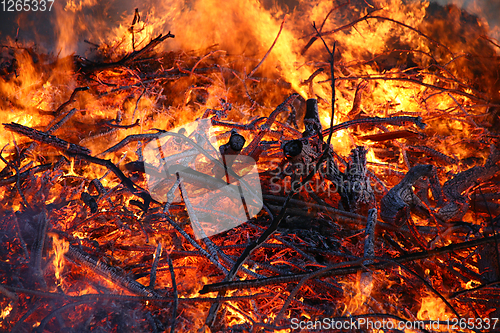 Image of Detail of flames in an outdoor fire in Denmark