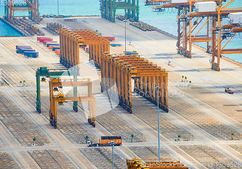 Image of Empty commercial Singapore cargo port