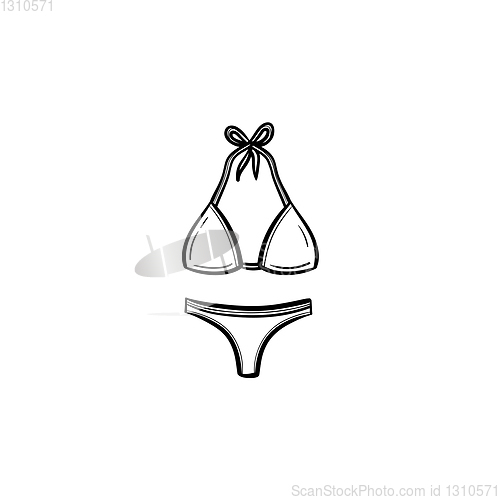 Image of Swimsuit hand drawn sketch icon.