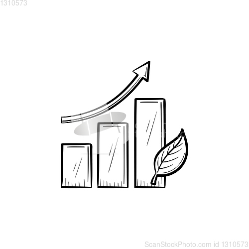 Image of Growth arrow hand drawn sketch icon.