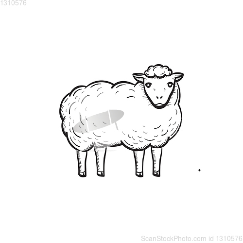 Image of Sheep hand drawn sketch icon.